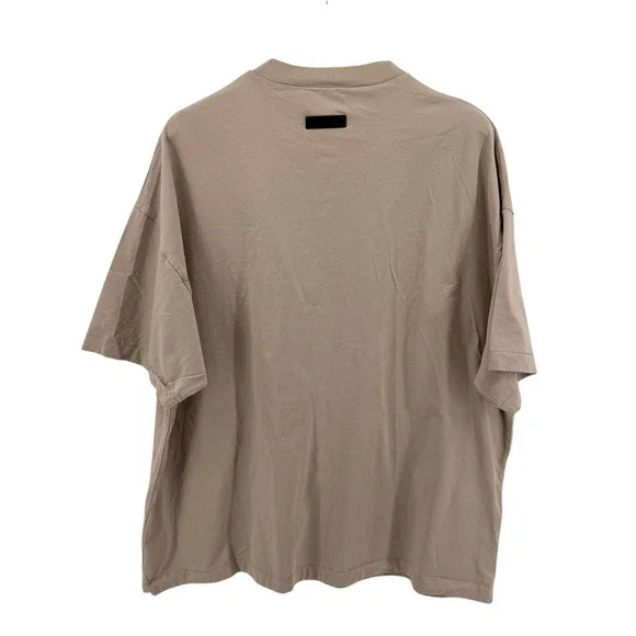 Fear of God Essentials T-Shirt Men Large Pre-Owned Tee Tan Oversized Streetwear - Picture 5 of 11